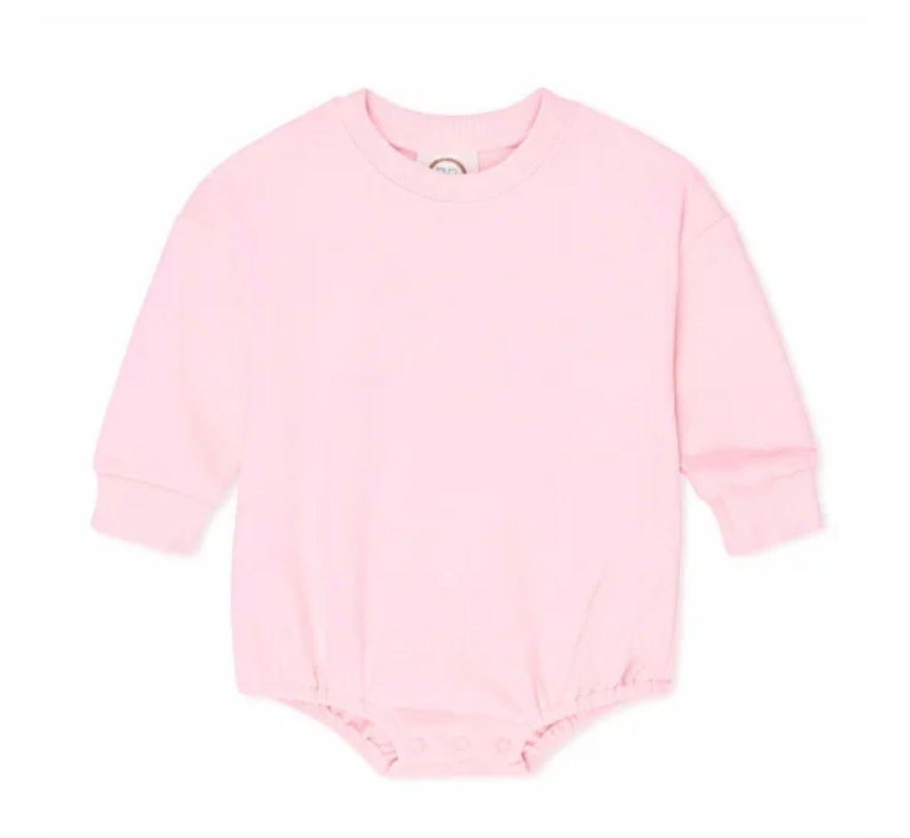 Embroidered Name Sweatshirt Bubble Romper