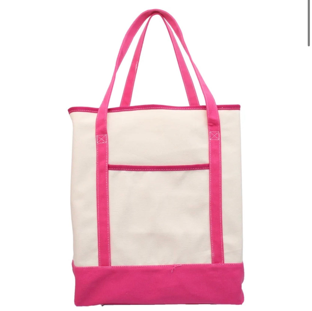 Embroidered XL Canvas Tote
