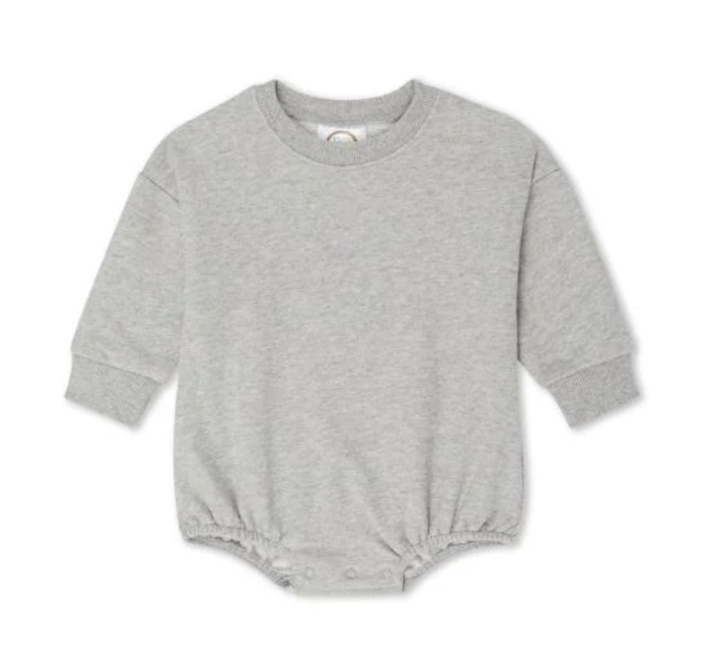 Embroidered Name Sweatshirt Bubble Romper