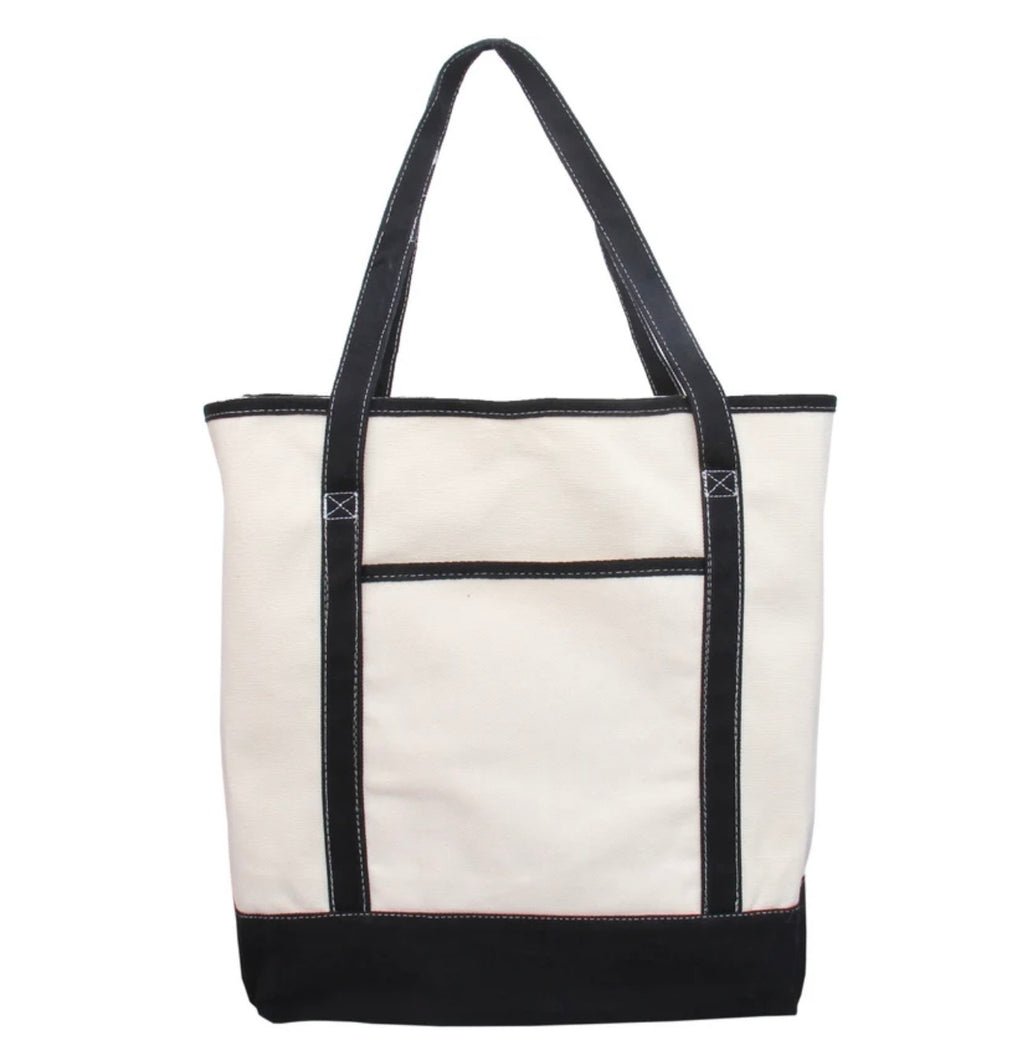 Embroidered XL Canvas Tote
