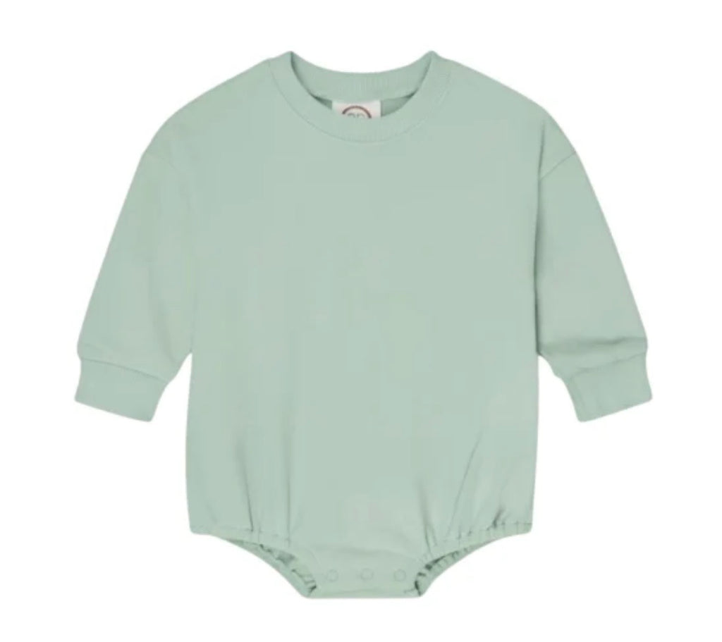 Embroidered Name Sweatshirt Bubble Romper