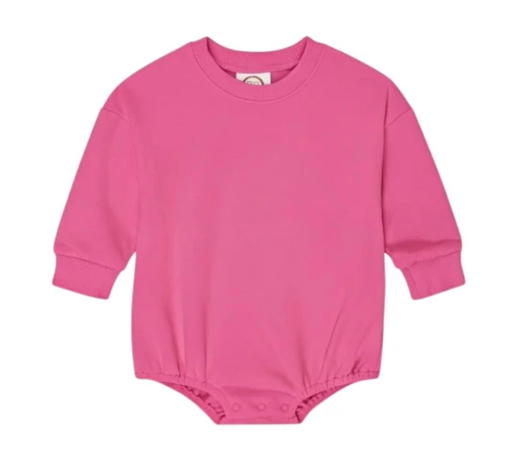 Embroidered Name Sweatshirt Bubble Romper