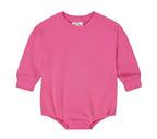 Embroidered Name Sweatshirt Bubble Romper