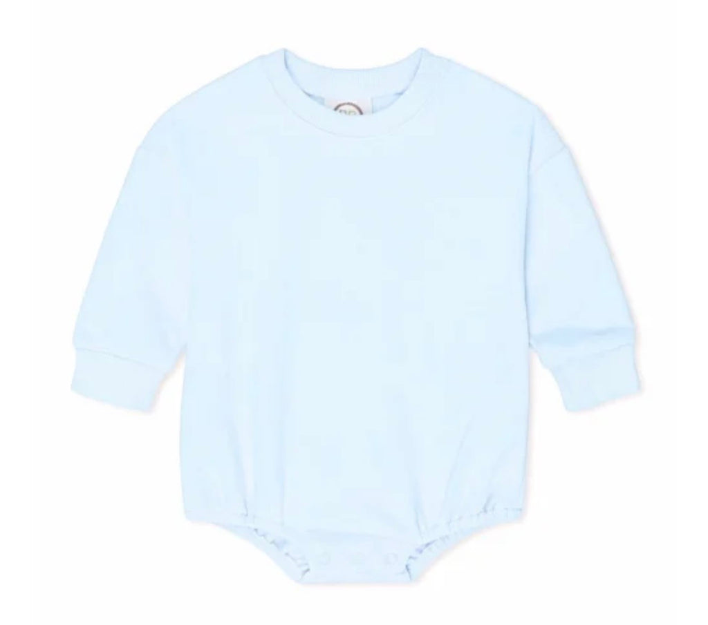 Embroidered Name Sweatshirt Bubble Romper